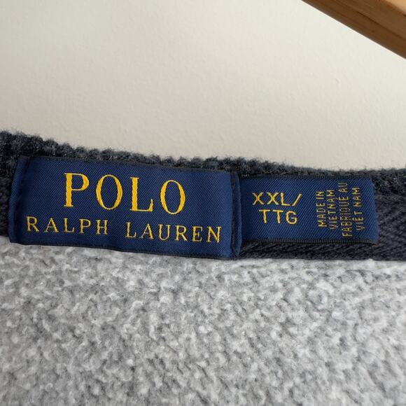 Polo Ralph Lauren Hoodie Men XXL Blue Heather Full Zip Sweatshirt Vintage Heavy - Picture 7 of 10